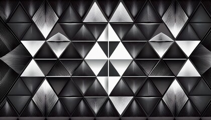 Obraz premium Abstract Geometric Patterns. Alternating black & white triangular shapes. Modern, minimalist design