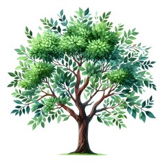 green tree on white background