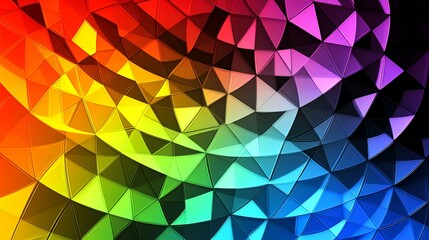 Rainbow geometric pattern background, abstract design, vibrant colors, modern art