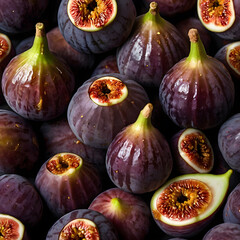 Fototapeta premium Fresh Purple Figs with a Natural Matte Texture 