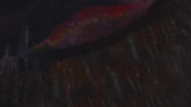 open mouth with huge teeth approaching, nightmare