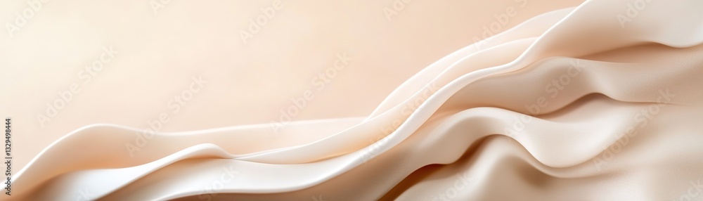 Aufkleber gently flowing wave pattern in calming beige and cream tones forms a refined border against a neutra