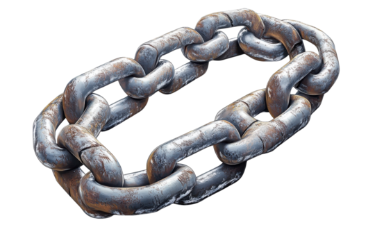 A Weathered Metal Chain, A Symbol Of Resilience And Interconnectedness, Captured In A Dramatic 3d Rendering With A Clean Isolated on Transparent Background - Powered by Adobe