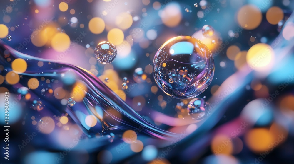 Poster a captivating digital artwork featuring a mesmerizing display of swirling multicolored liquids and s