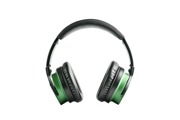 Fototapeta premium Escape Into Sound With These Sleek, Over-ear Headphones A Vibrant Green Accent Complements The Classic Black Design Isolated on Transparent Background