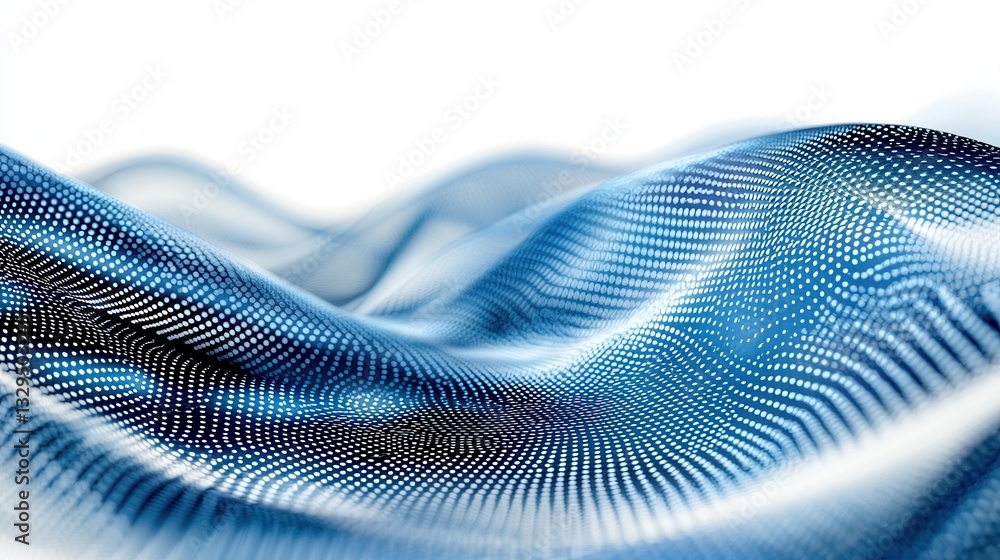 Poster captivating abstract composition featuring a flowing undulating sphere formed by a dynamic wireframe