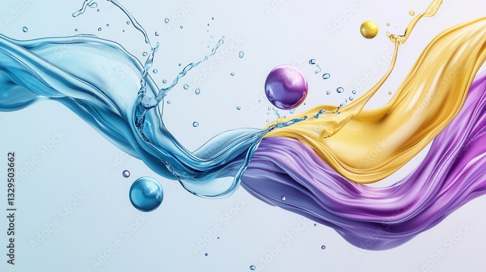 Poster mesmerizing swirls of colorful liquids dance and flow creating a captivating and surreal visual disp