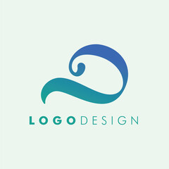 Vector logo with the shape of the letter D