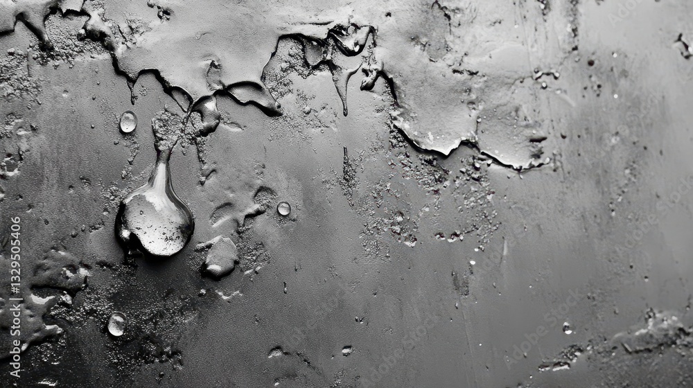 Poster dark surface showing droplets and abstract textures with details close up
