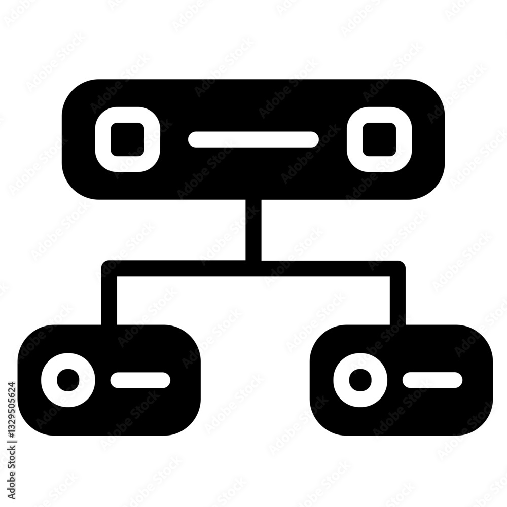 Poster server data network glyph icon