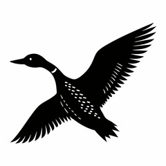 Flight of the Black Duck: A Monochromatic Silhouette