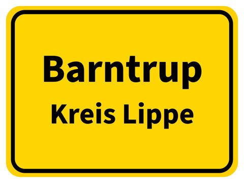 Illustration eines Stadteingangsschildes von Barntrup, einer Gemeinde des Kreises Lippe