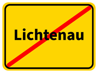 Illustration eines Stadtausgangsschildes von Lichtenau, einer Gemeinde des Kreises Paderborn