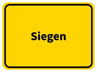 Illustration eines Stadteingangsschildes von Siegen, einer Stadt des Kreises Siegen-Wittgenstein im Siegerland