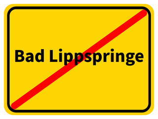 Illustration eines Stadtausgangsschildes von Bad Lippspringe, einer Gemeinde des Kreises Paderborn