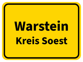 Illustration eines Stadteingangsschildes von Warstein, einer Gemeinde des Kreises Soest