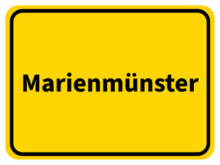 Illustration eines Stadteingangsschildes von Marienmünster, einer Gemeinde des Kreises Höxter