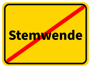 Illustration eines Stadtausgangsschildes von Stemwende, einer Gemeinde des Kreises Minden-Lübbecke