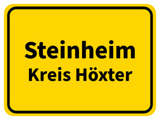 Fototapeta premium Illustration eines Stadteingangsschildes von Steinheim, einer Gemeinde des Kreises Höxter