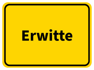 Illustration eines Stadteingangsschildes von Erwitte, einer Gemeinde des Kreises Soest