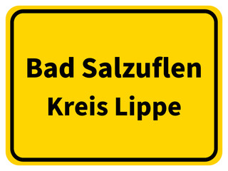 Obraz premium Illustration eines Stadteingangsschildes von Bad Salzuflen, einer Gemeinde des Kreises Lippe