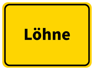 Illustration eines Stadteingangsschildes von Löhne, einer Gemeinde des Kreises Herford