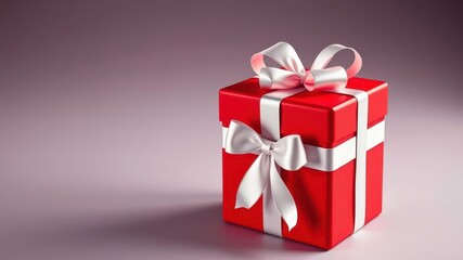 Bold Red Christmas Present Design with White Satin Ribbon for a Classic and Timeless Look