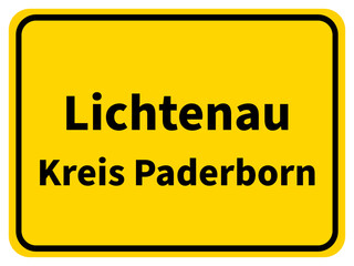 Illustration eines Stadteingangsschildes von Lichtenau, einer Gemeinde des Kreises Paderborn