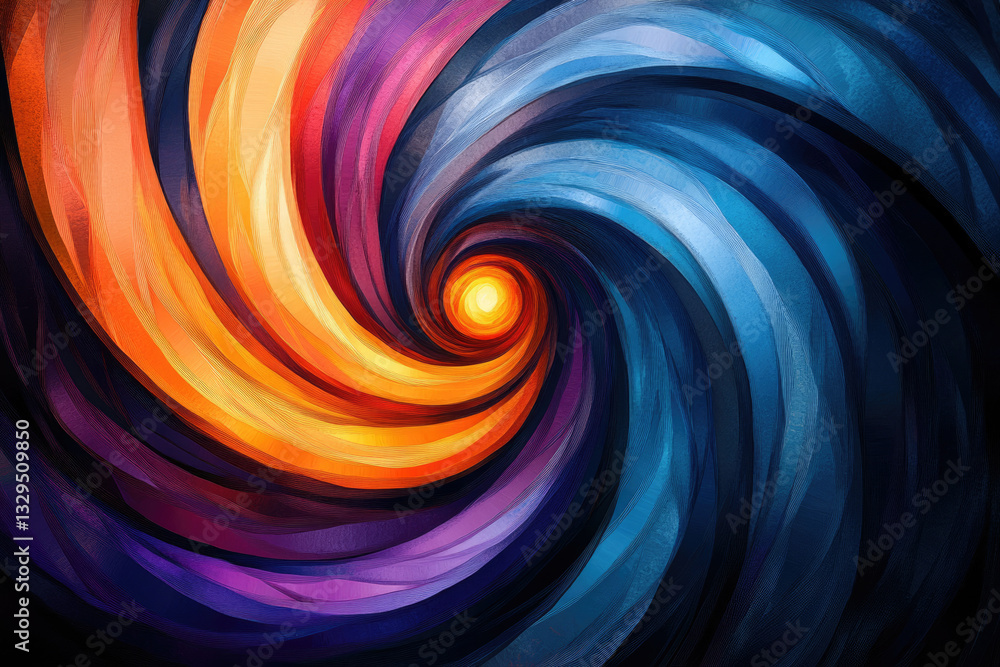 Aufkleber abstract swirling vortex of warm and cool colors, creating a mesmerizing visual experience.