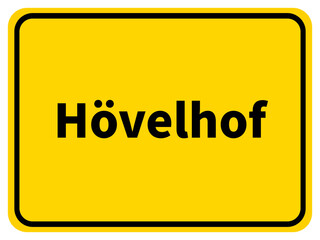 Illustration eines Stadtausgangsschildes von Hövelhof, einer Gemeinde des Kreises Paderborn