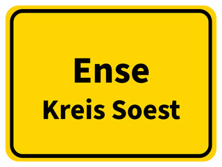 Illustration eines Stadteingangsschildes von Ense, einer Gemeinde des Kreises Soest
