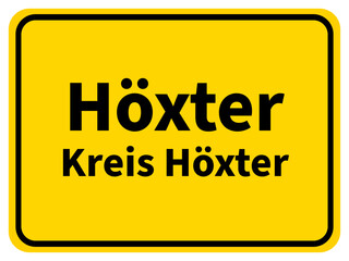 Fototapeta premium Illustration eines Stadteingangsschildes von Höxter, einer Gemeinde des Kreises Höxter