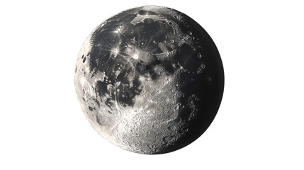 black and white sphere with shadow isolated on a white background