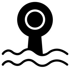 Marine Ocean Periscope Glyph Icon