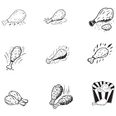 Illustration of Fried Chicken leg. fried chicken fast food menu object stock vector illustration