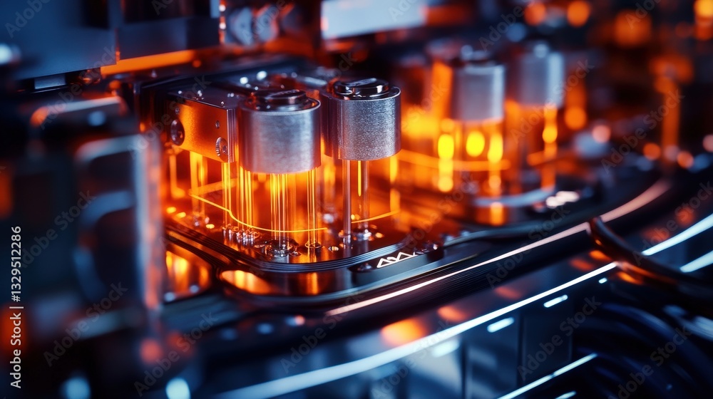 Poster a close-up of a pulse energy converter, showing how raw pulses are harnessed and transformed into us