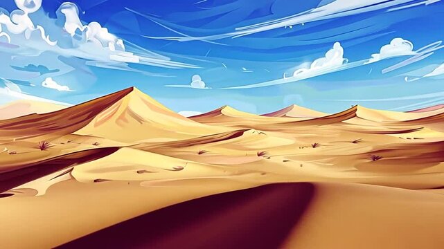 Sandd&uuml;nen unter strahlend blauem Himmel mit Wolken