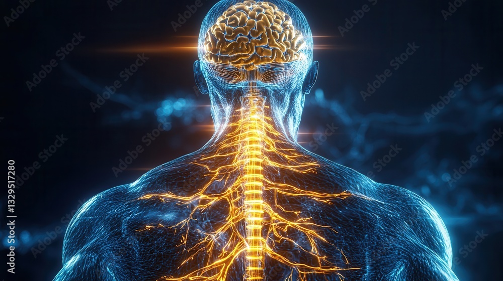 Poster hyper detailed digital showcasing the intricate structure and dynamic electrical activity of the hum