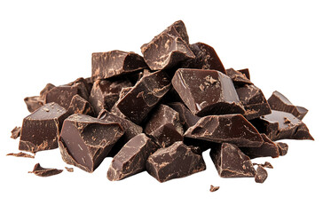 Round chocolate splash with chocolate drops , chocolate wave on air isolated on white background