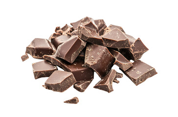 Round chocolate splash with chocolate drops , chocolate wave on air isolated on white background