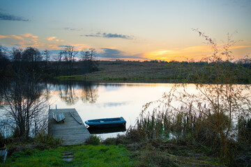 sunset on the lake