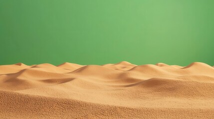 Windswept dunes creating smooth, flowing textures, isolated desert scene, green screen