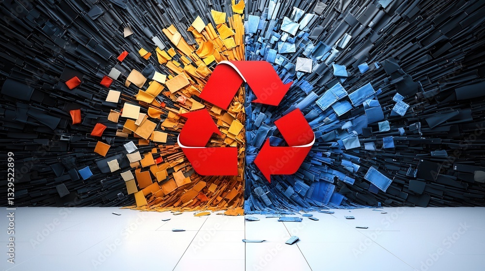 Poster an intricate and visually striking digital artwork featuring a fragmented shattered and pixelated co