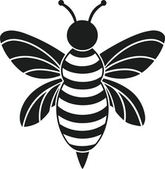 Stylized Bee Silhouette Vector – Spring Nature Illustration