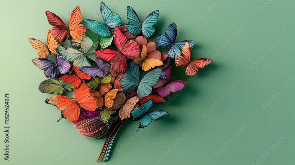 Poster a captivating and visually stunning digital artwork that depicts a surreal bouquet composed of a mes