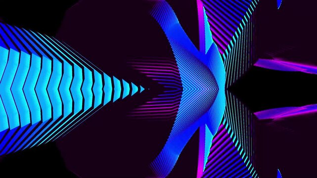 Disco Electronic Alien Machine Glowing Neon Futuristic Technology Geometry Animated Scene for Event. Motion Graphics DJ Event Digital Technology Animation VJ Visuals