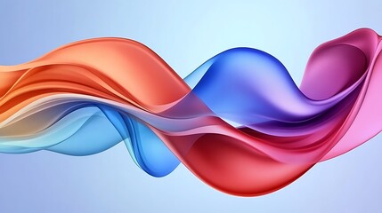 Fluid Color Swirls: Abstract 3D Render of Intertwining Hues AI Generated
