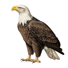 Obraz premium Realistic PNG of a Bald Eagle – High-Quality Cutout on White Background