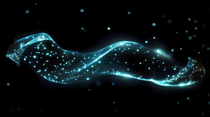 Glowing wave of light with points in dark