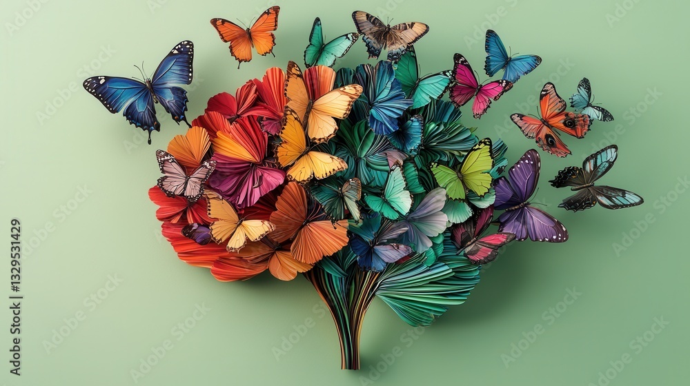 Poster a visionary and surreal composition featuring a vibrant and captivating bouquet of colorful diverse 